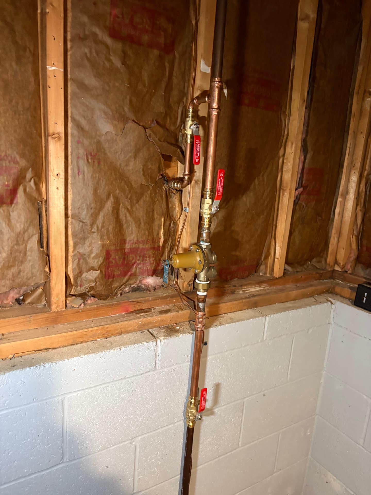 New copper water main with pressure reducing valve and ball valve in Baltimore, MD — ProStream Plumbing