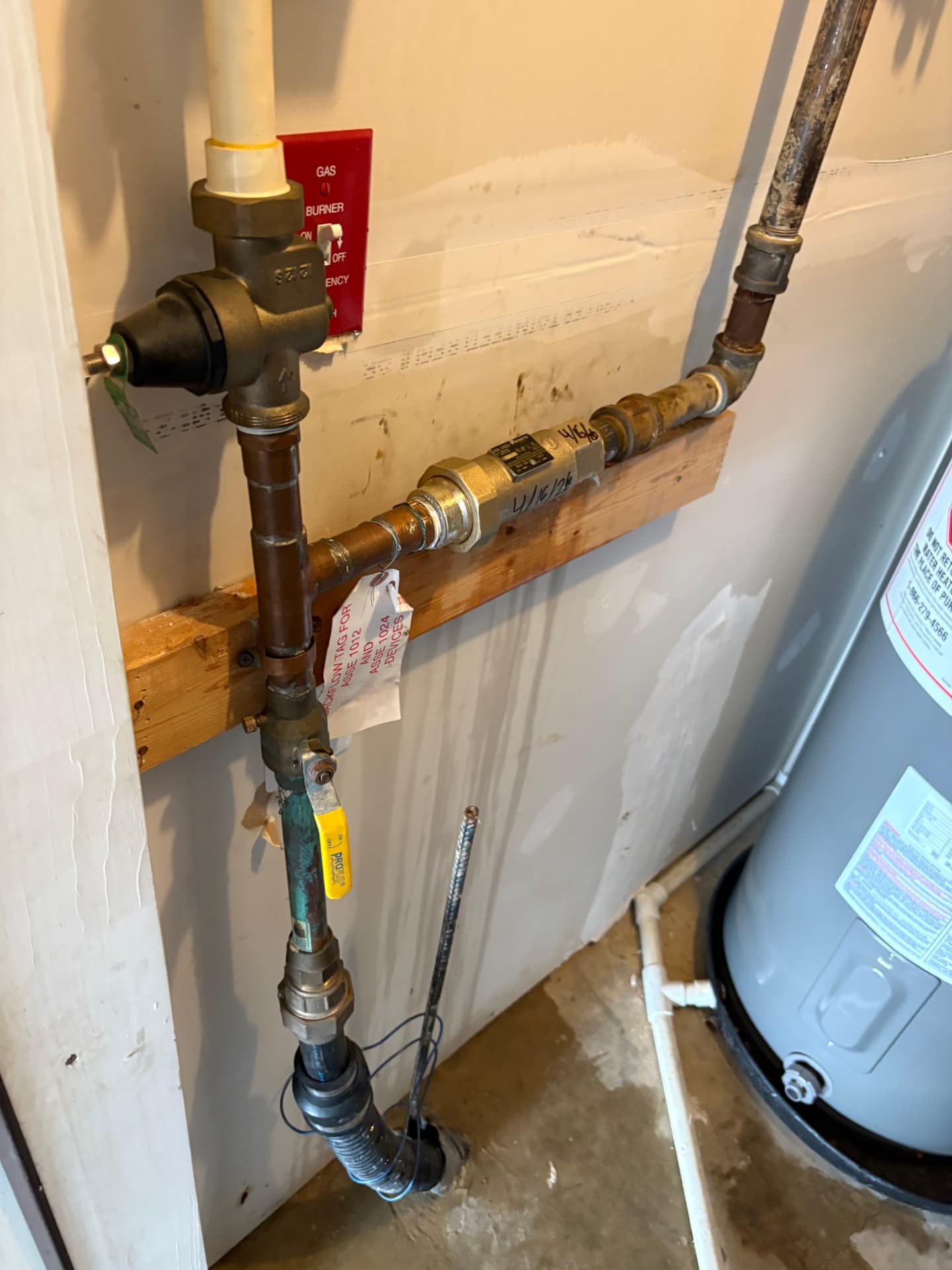 Water main entry with pressure reducing valve, backflow preventer and shutoff valve in Baltimore, MD — ProStream Plumbing